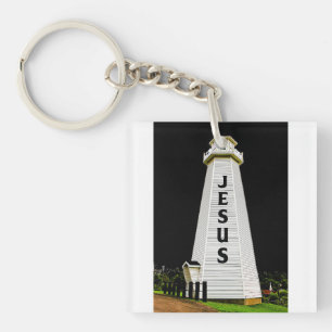 Lighthouse With Name of Jesus Fine Art Photography Keychain