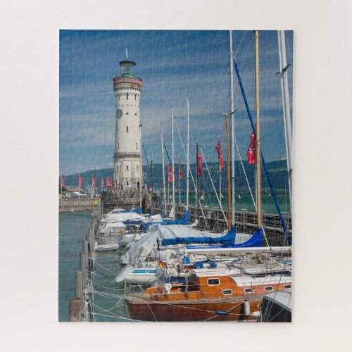 Lighthouse Yachts Port of Lindau Bodensee Germany Jigsaw Puzzle