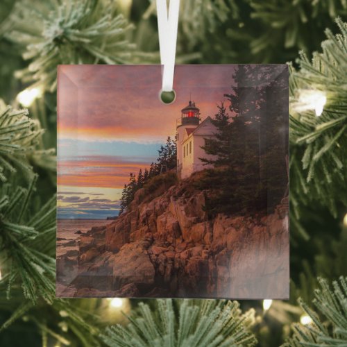 Lighthouses | Acadia National Park Maine Glass Ornament