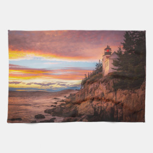 Lighthouses Acadia National Park Maine Kitchen Towel