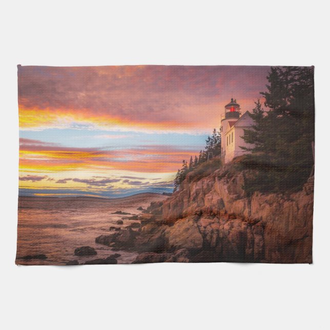 Lighthouses | Acadia National Park Maine Kitchen Towel (Horizontal)