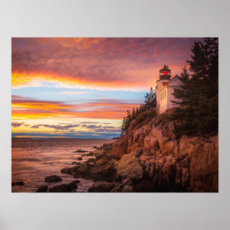 Lighthouses | Acadia National Park Maine Poster