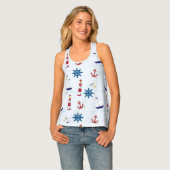 Lighthouses, anchors and boats tank top (Front Full)