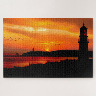 Lighthouses at Sunset Jigsaw Puzzle