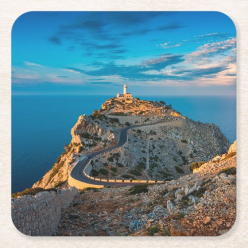 Lighthouses  Balearic Islands Spain Square Paper Coaster