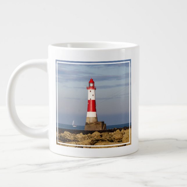 Lighthouses | Beachy Head Lighthouse England Giant Coffee Mug (Left)