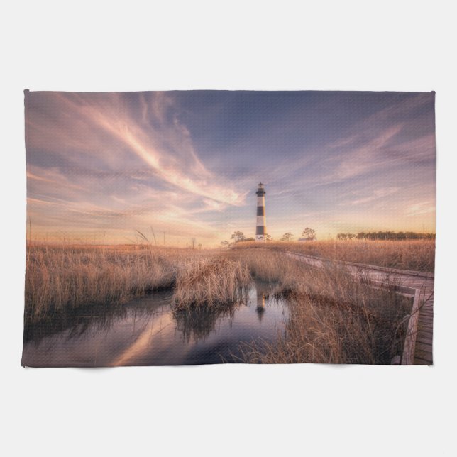 Lighthouses | Bodie Island Outerbanks NC Kitchen Towel (Horizontal)