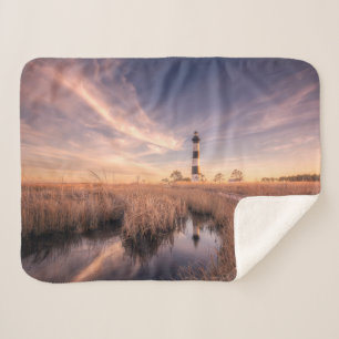 Lighthouses Bodie Island Outerbanks NC Sherpa Blanket