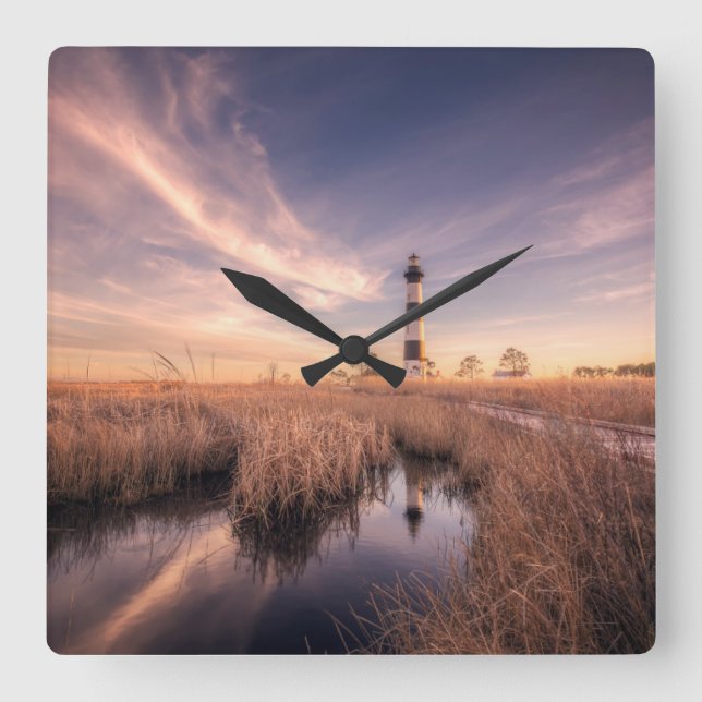 Lighthouses | Bodie Island Outerbanks NC Square Wall Clock (Front)