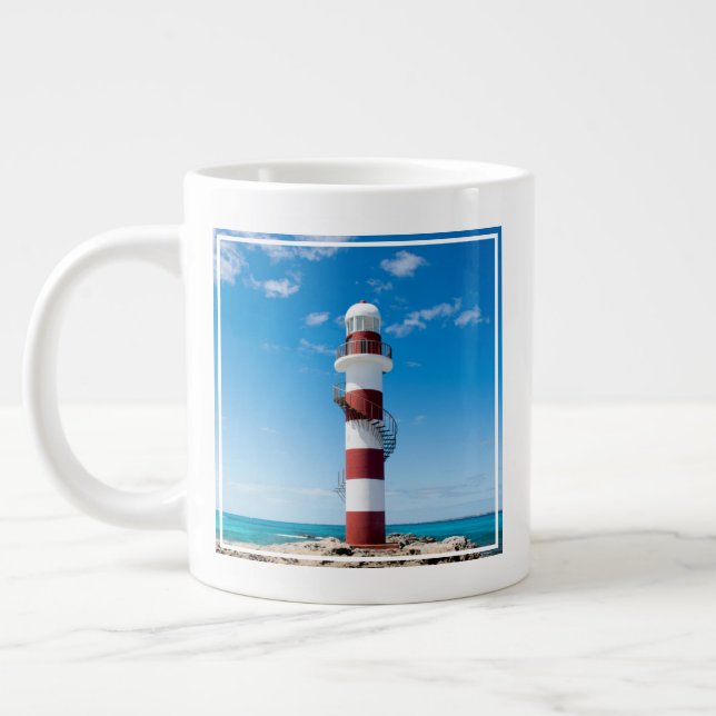 Lighthouses | Cancun Quintana Roo Mexico Giant Coffee Mug (Left)