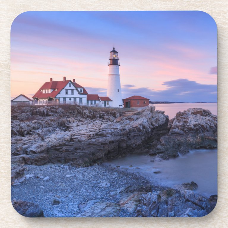 Lighthouses | Cape Elizabeth, Maine Beverage Coaster