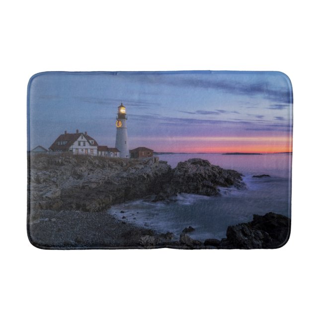Lighthouses | Cape Elizabeth Maine Lighthouse Bath Mat (Front)