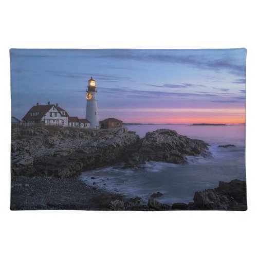 Lighthouses  Cape Elizabeth Maine Lighthouse Cloth Placemat