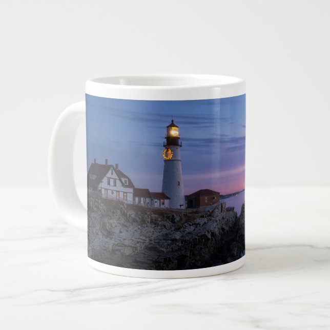 Lighthouses | Cape Elizabeth Maine Lighthouse Giant Coffee Mug (Front Left)