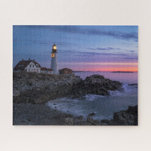 Lighthouses  Cape Elizabeth Maine Lighthouse Jigsaw Puzzle