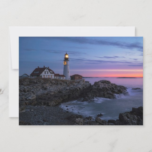 Lighthouses | Cape Elizabeth Maine Lighthouse Thank You Card (Front)