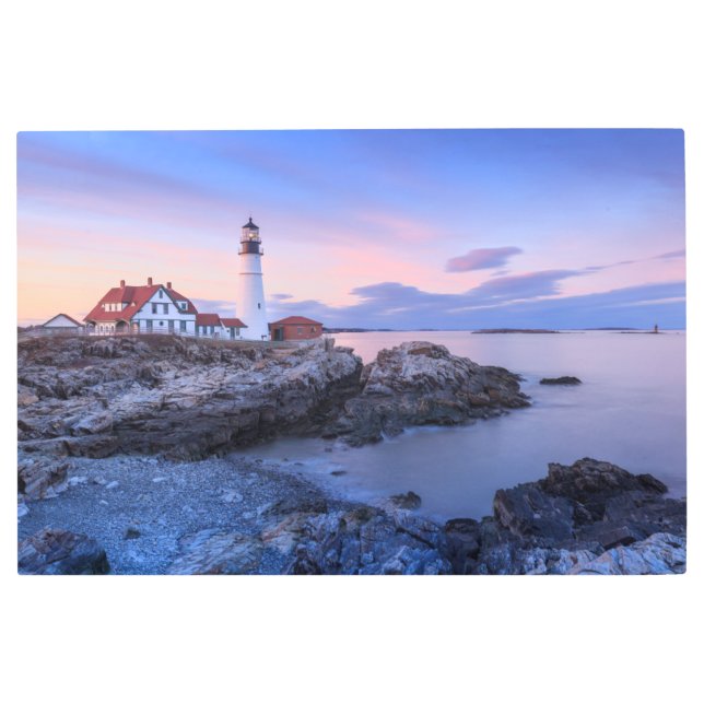 Lighthouses | Cape Elizabeth, Maine Metal Print (Front)