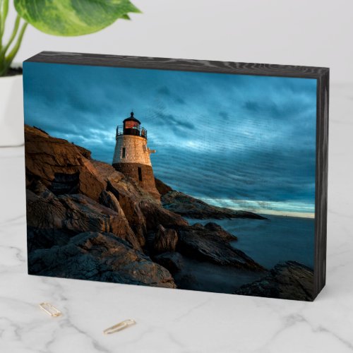 Lighthouses  Castle Hill Lighthouse Wooden Box Sign