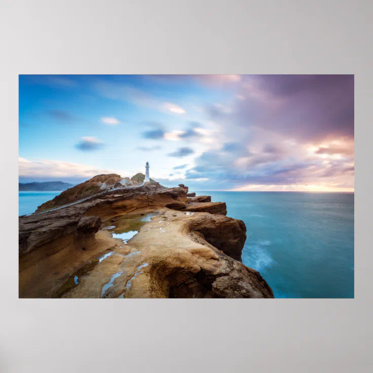 Lighthouses | Castlepoint Lighthouse New Zealand Poster