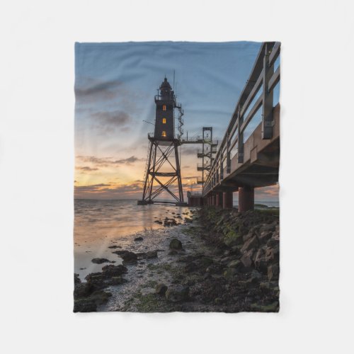 Lighthouses  Eversand_Oberfeue Germany Fleece Blanket