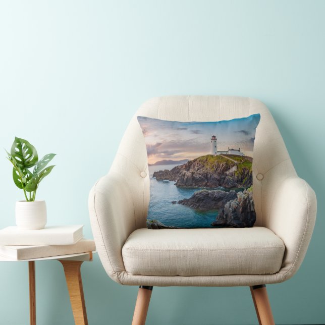 Lighthouses | Fanad Head Lighthouse Ireland Throw Pillow (Chair)