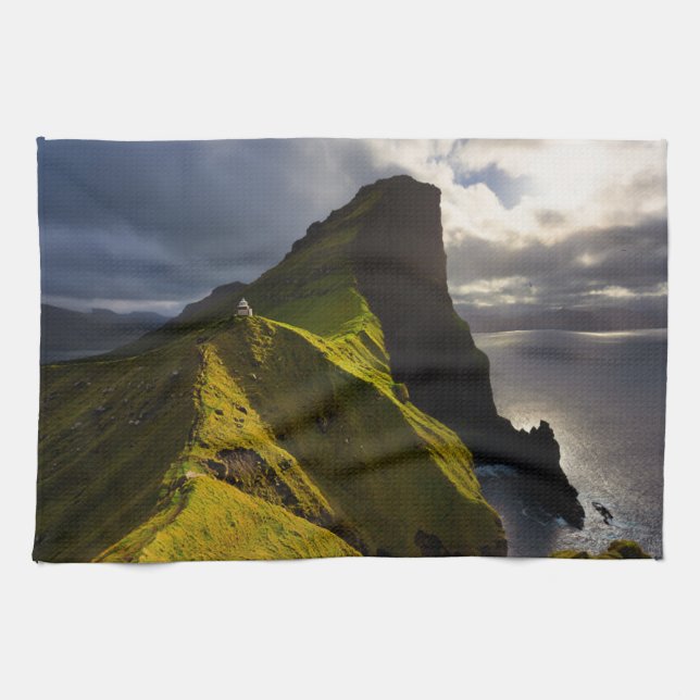 Lighthouses | Faroe Islands Denmark Kitchen Towel (Horizontal)