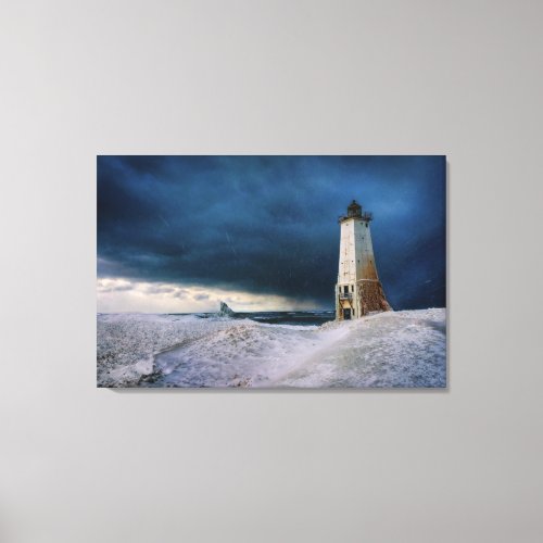 Lighthouses  Frankfort Lighthouse Lake Michigan Canvas Print