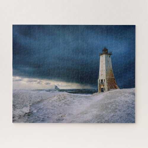 Lighthouses  Frankfort Lighthouse Lake Michigan Jigsaw Puzzle