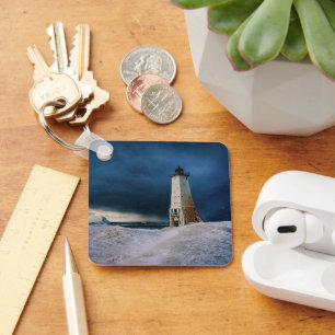 Lighthouses Frankfort Lighthouse Lake Michigan Keychain