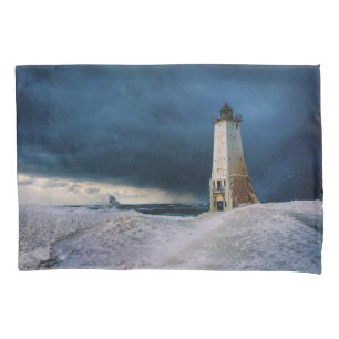 Lighthouses Frankfort Lighthouse Lake Michigan Pillow Case