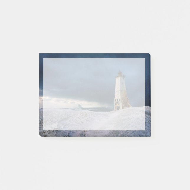 Lighthouses | Frankfort Lighthouse Lake Michigan Post-it Notes (Front)