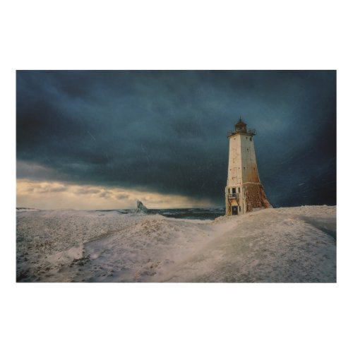 Lighthouses  Frankfort Lighthouse Lake Michigan Wood Wall Art