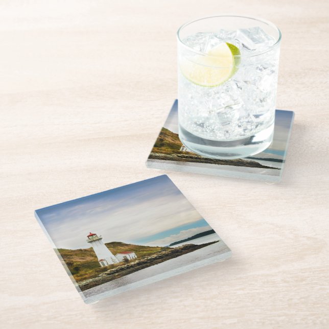 Lighthouses | Georges Island Lighthouse Glass Coaster (Angled)