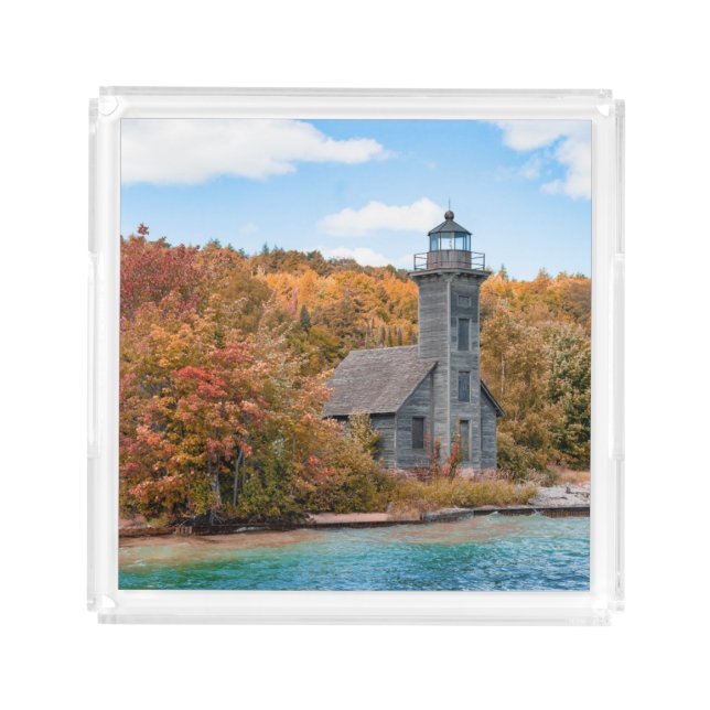 Lighthouses | Grand Island East Channel Light Acrylic Tray (Front)