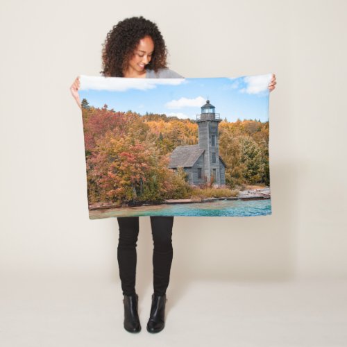 Lighthouses  Grand Island East Channel Light Fleece Blanket