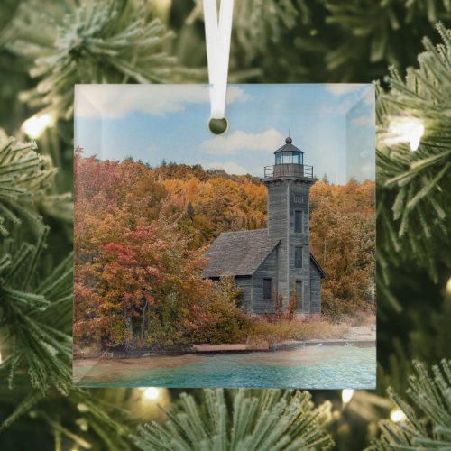 Lighthouses | Grand Island East Channel Light Glass Ornament