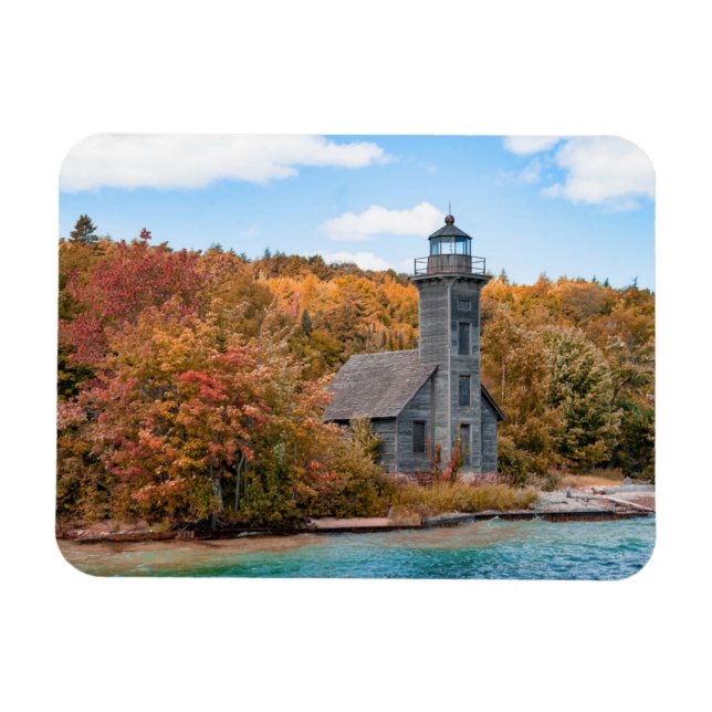 Lighthouses | Grand Island East Channel Light Magnet (Horizontal)
