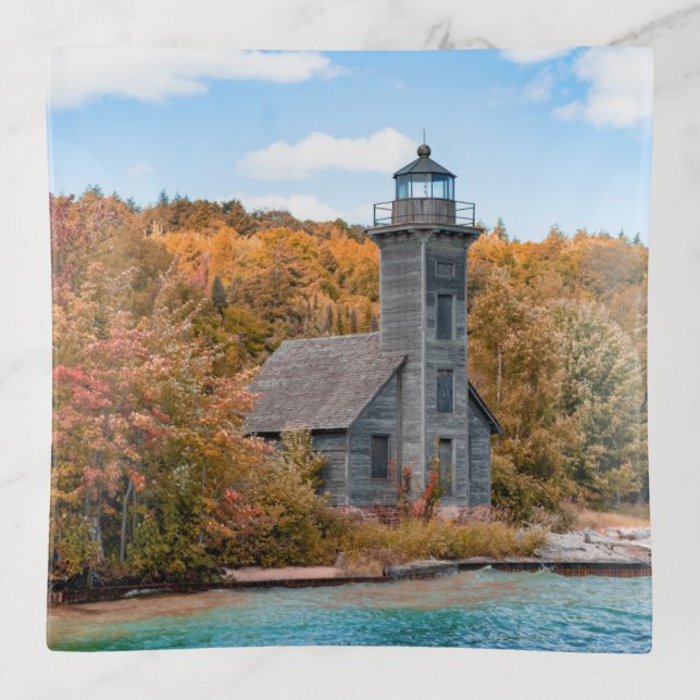 Lighthouses | Grand Island East Channel Light Trinket Tray (Front)