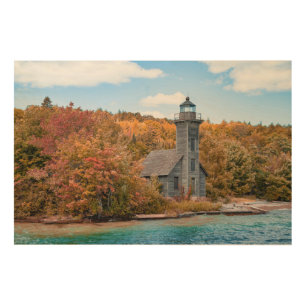 Lighthouses   Grand Island East Channel Light Wood Wall Art