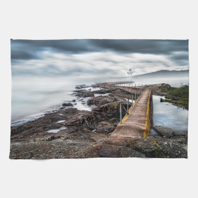 Lighthouses | Grand Marais Lighthouse Minnesota Kitchen Towel (Horizontal)