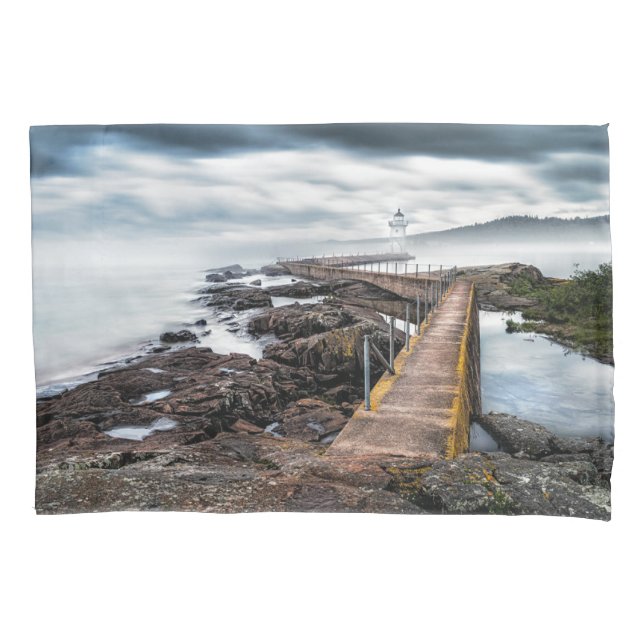 Lighthouses | Grand Marais Lighthouse Minnesota Pillow Case (Front)