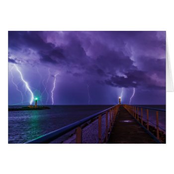 Lighthouses In A Thunderstorm With Purple Rain by allphotos at Zazzle
