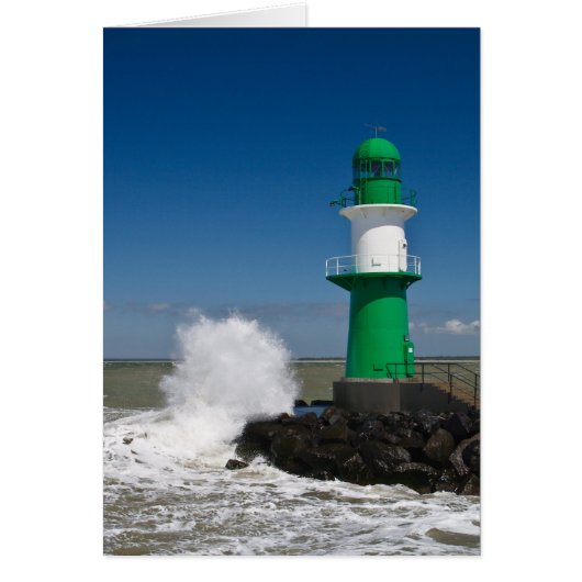 Lighthouses in Warnemuende Cards (Front)