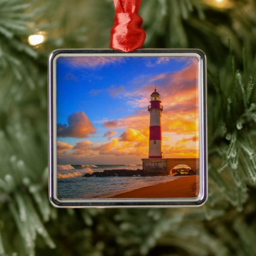 Lighthouses | Itapuã Brazil Lighthouse Metal Ornament