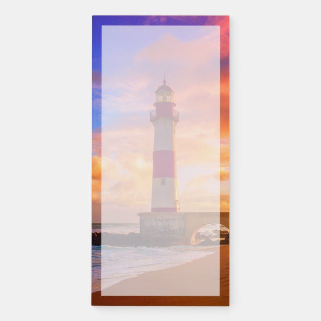 Lighthouses | Itapuã Lighthouse Bahia Brazil Magnetic Notepad (Front)