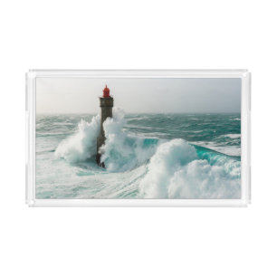Lighthouses Jument Lighthouse Ouessant France Acrylic Tray