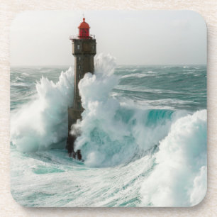 Lighthouses Jument Lighthouse Ouessant France Beverage Coaster