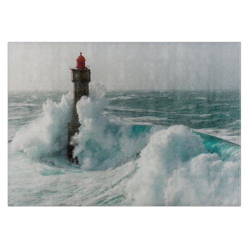 Lighthouses  Jument Lighthouse Ouessant France Cutting Board