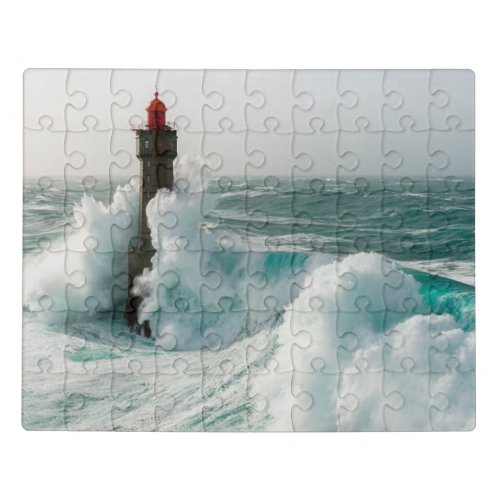 Lighthouses  Jument Lighthouse Ouessant France Jigsaw Puzzle