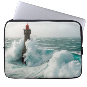 Lighthouses Jument Lighthouse Ouessant France Laptop Sleeve